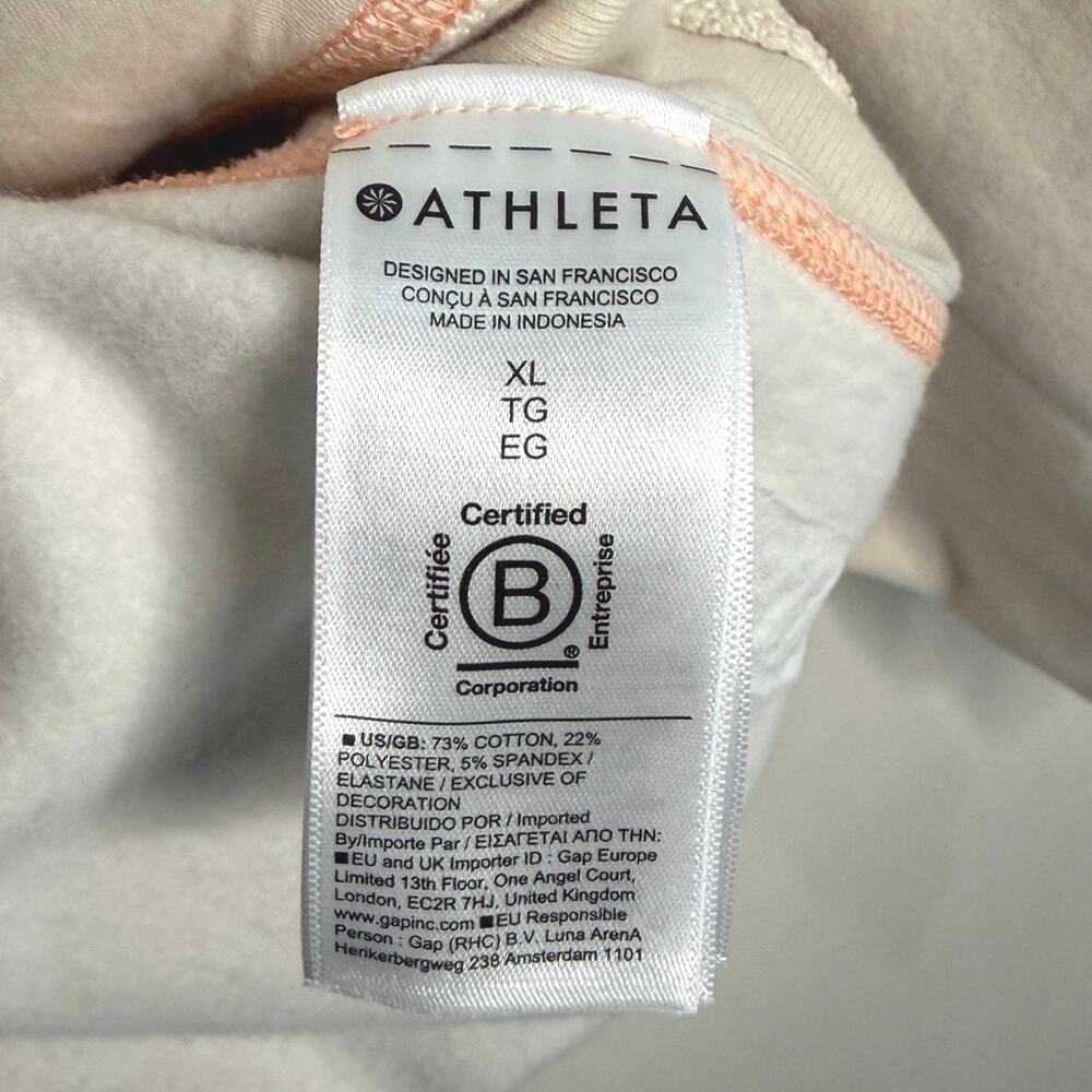 Athleta Forever Fleece 1/2 zip high hip sweatshirt cream size XL - Picture 7 of 9